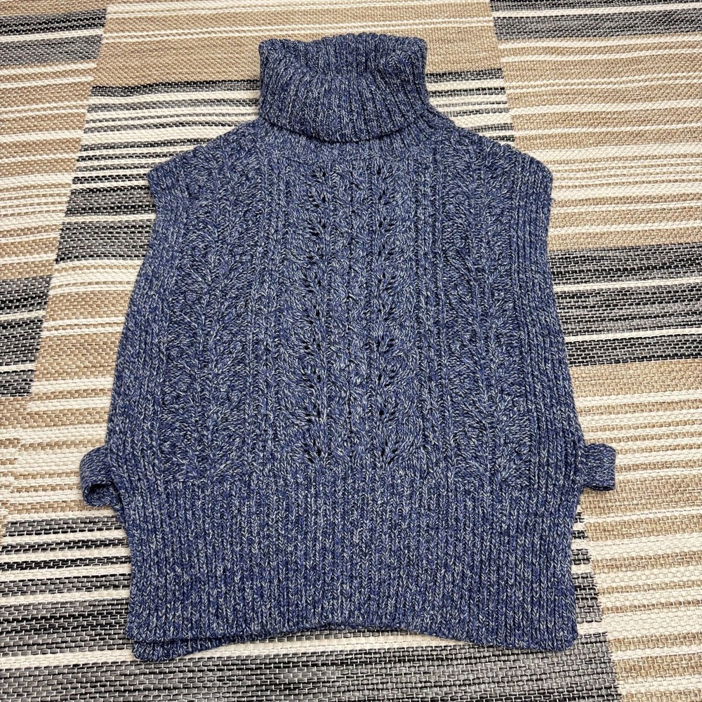 Veronica Beard Sweater Womens XS/S Collina Vest Wool Blend Cable Knit Turtleneck